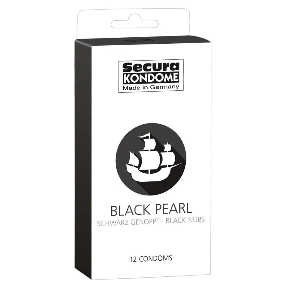 Secura Black Pearl Stimulating Condoms - 12 pack