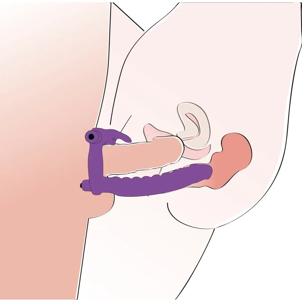 Silicone Strap-on Double Penetration - PlayBlue