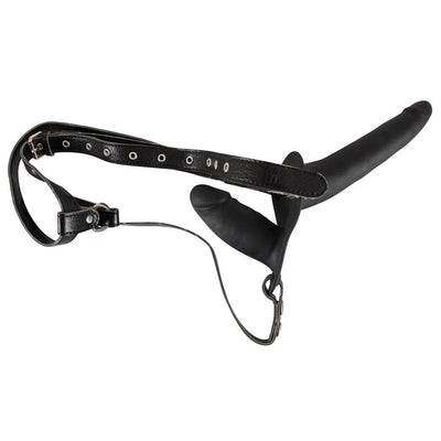 Double Strap On Black Silicone - PlayBlue