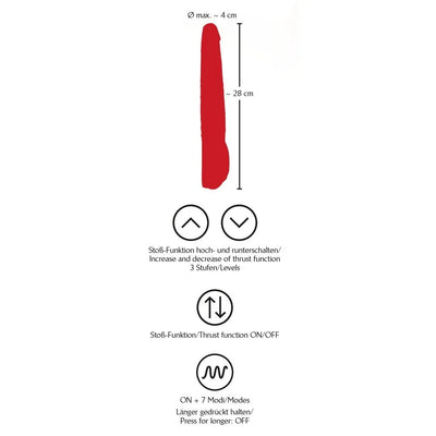 Red Push Thrusting Vibrator - PlayBlue