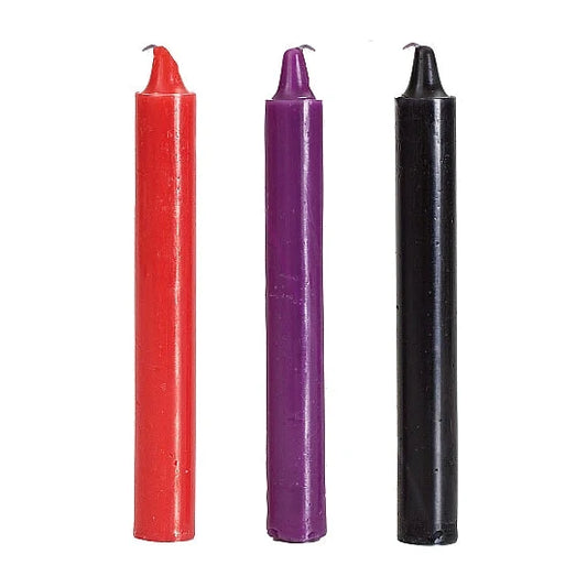 Japanese Drip Candles Set - Black - Red - Purple