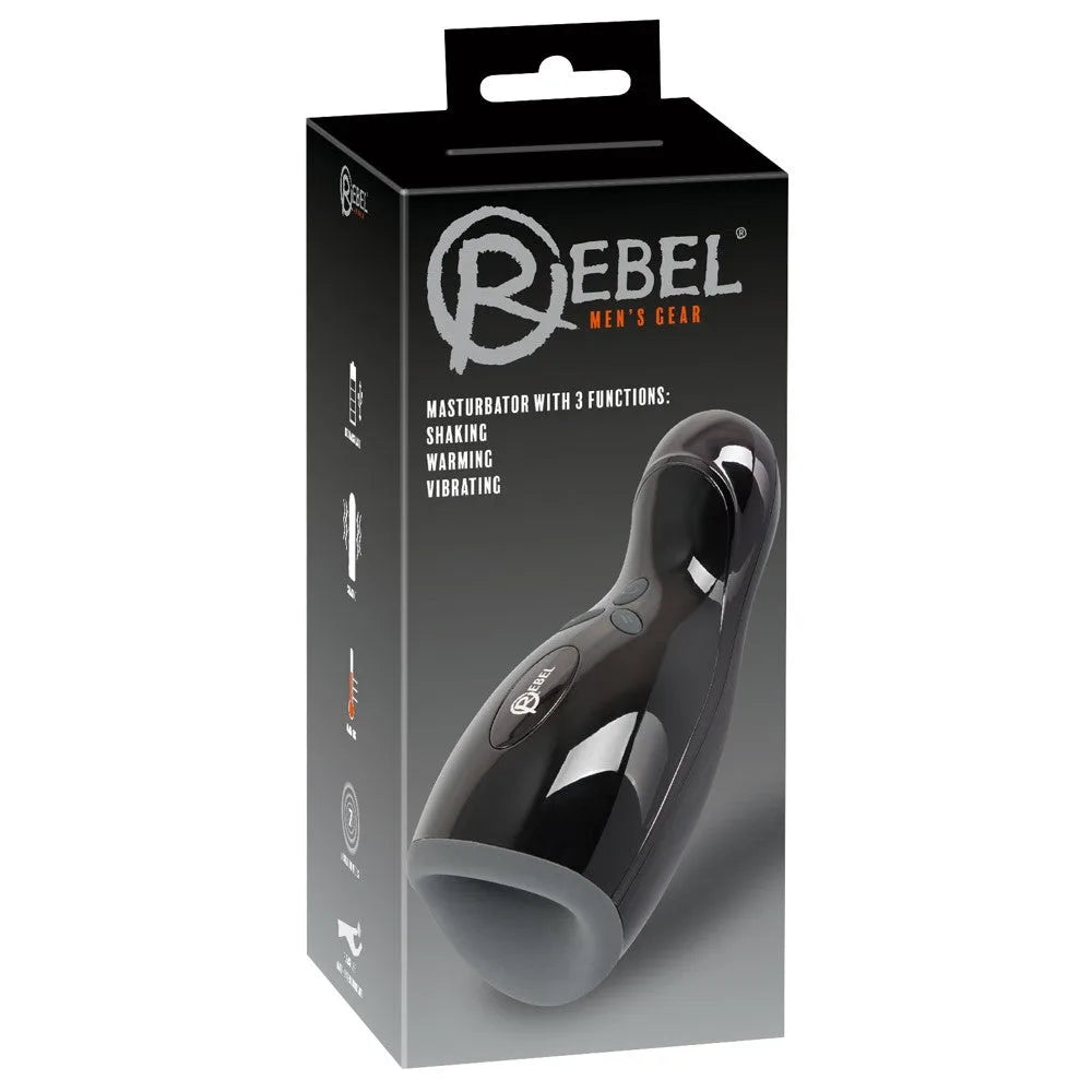 Rebel Rechargeable Masturbator - Vibration-Warming-Shaking - PlayBlue