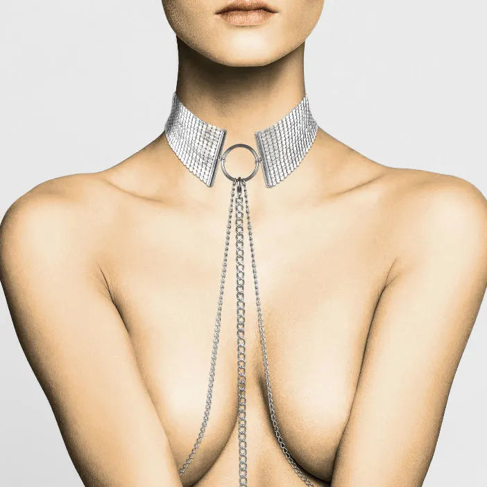 Désir Métallique Metallic Mesh Silver Collar - PlayBlue