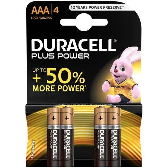 Duracell Plus Power Battery AAA 4 Pack