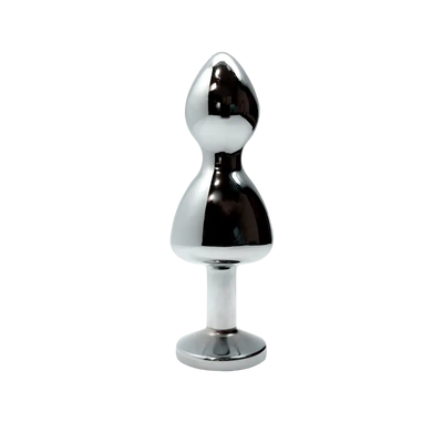 Lollypop Double Ball Metal Jewel Base Plug - Large - PlayBlue