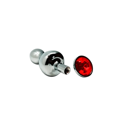 Lollypop Double Ball Metal Jewel Base Plug - Large - PlayBlue