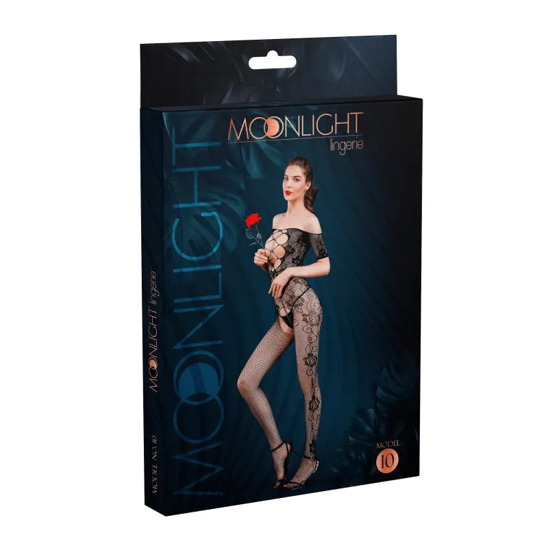 Moonlight - Rose Open Bodystocking - Model 10 - PlayBlue