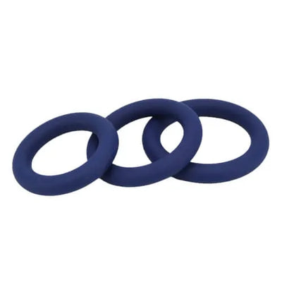 Loving Joy Thick Silicone Cock Rings 3 Pack - PlayBlue