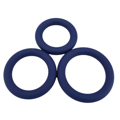 Loving Joy Thick Silicone Cock Rings 3 Pack - PlayBlue