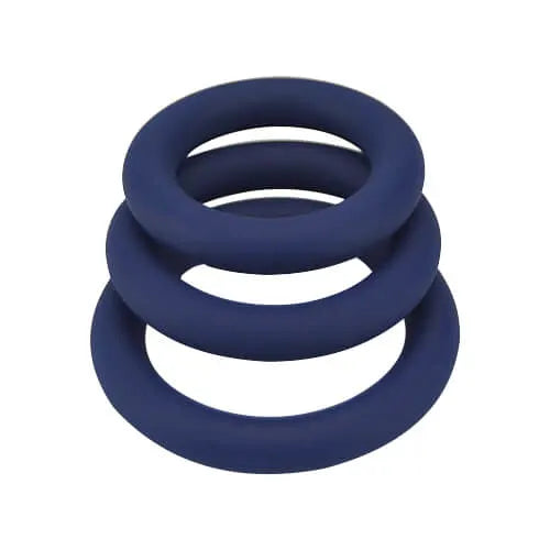 Loving Joy Thick Silicone Cock Rings 3 Pack - PlayBlue