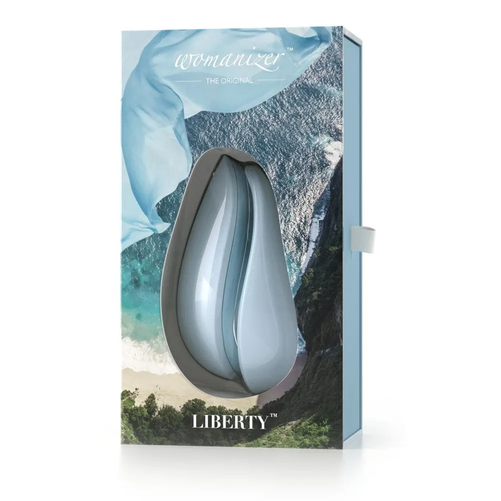 Womanizer Liberty - Rechargeable Travel Clitoral Stimulator - Red - PlayBlue