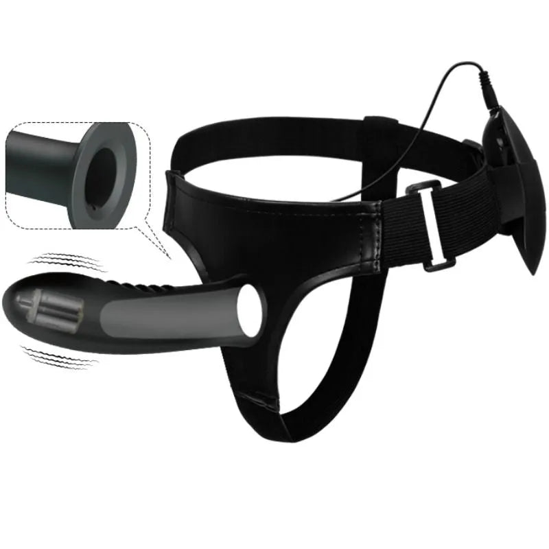 Pretty Love Myron Vibrating Hollow Strap On - PlayBlue