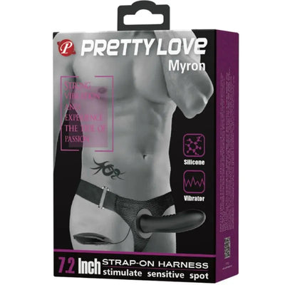 Pretty Love Myron Vibrating Hollow Strap On - PlayBlue
