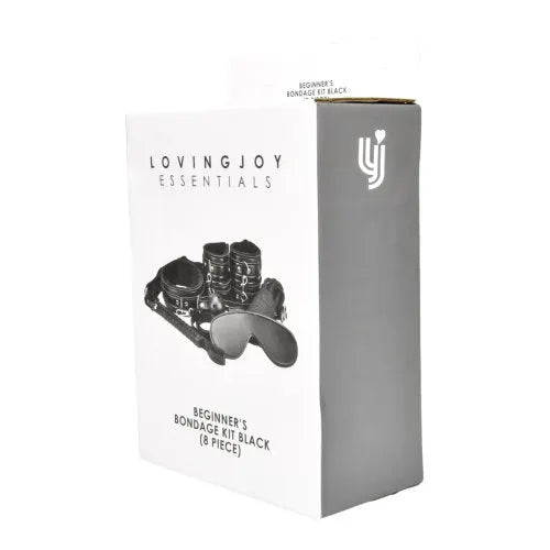 Loving Joy Beginners Bondage Kit Black (8 Piece) - PlayBlue