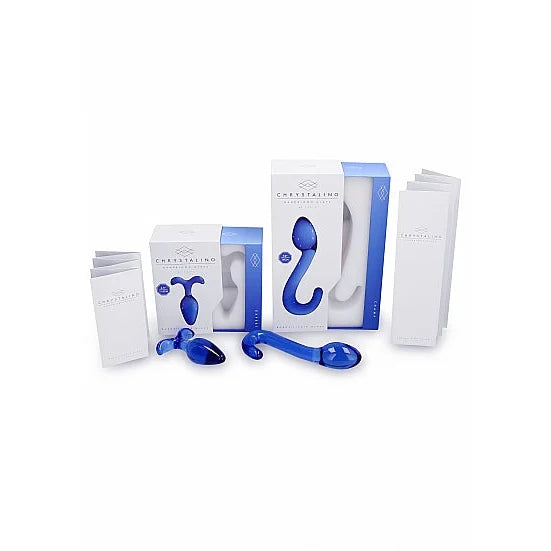 Chrystalino Gallant Blue Glass Dildo - PlayBlue