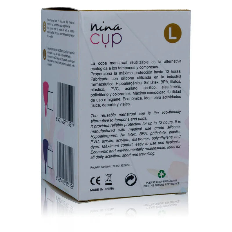 Nina Cup Menstrual Cup - Large - 43mm/30ml - PlayBlue