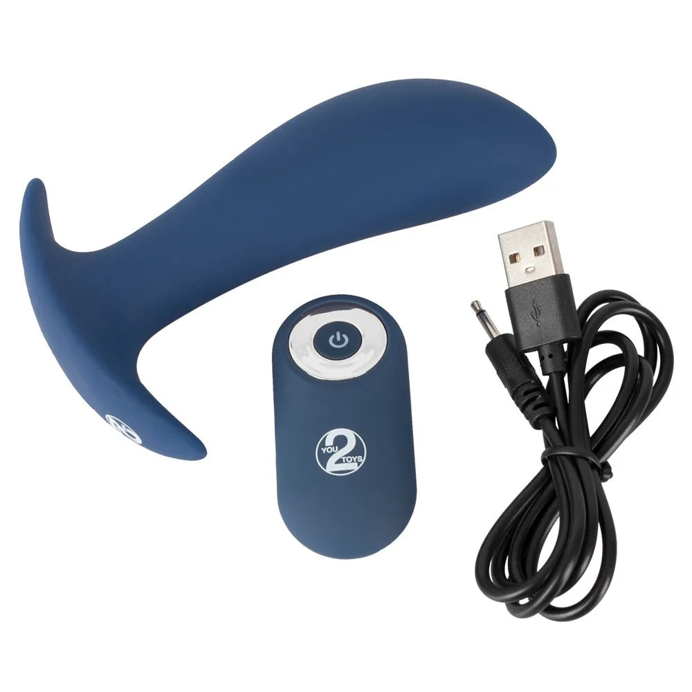 Vibrating Remote Controlled Rechargeable Butt Plug - PlayBlue