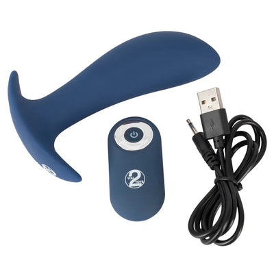 Vibrating Remote Controlled Rechargeable Butt Plug - PlayBlue
