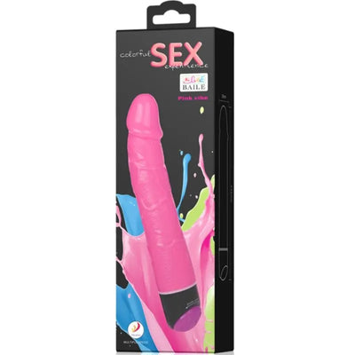 Colorful Sex Realistic Vibrator Pink - 8 Inch - PlayBlue