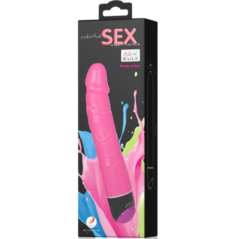 Colorful Sex Realistic Vibrator Pink - 8 Inch - PlayBlue