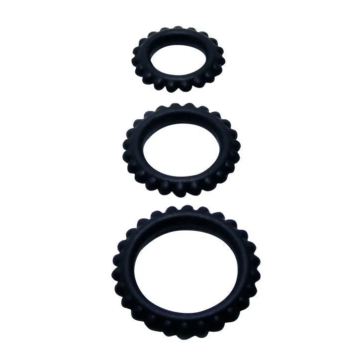 Baile Titan Set 3pcs Cock Ring Set - PlayBlue