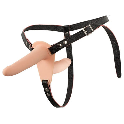 Vibrating Rechargeable Double Strap-On - PlayBlue