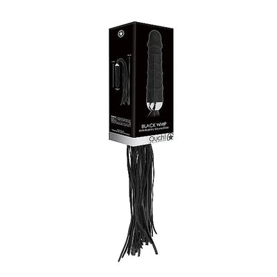 Black Whip with Realistic Silicone Dildo - Black - PlayBlue