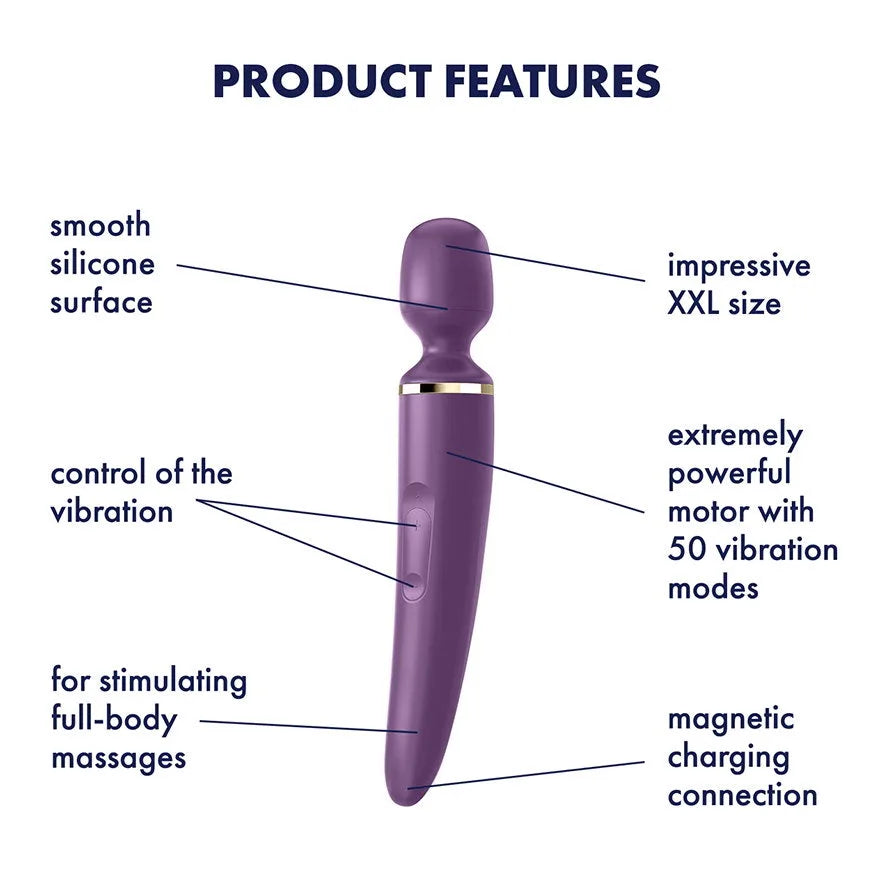Satisfyer Wand-er Woman XL Wand - Black - PlayBlue