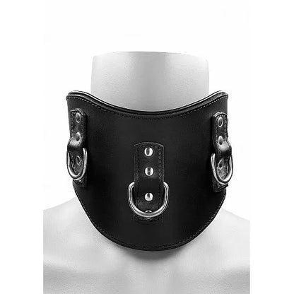Heavy Duty Leather Padded Posture Collar - Black