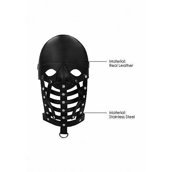 Leather Male Mask - Black