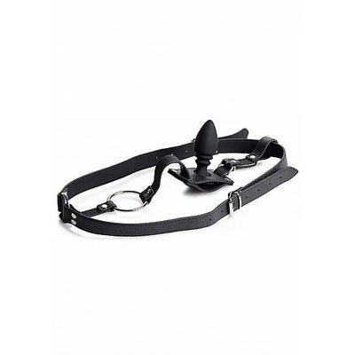 Male Harness with Silicone Anal Plug - Black - PlayBlue