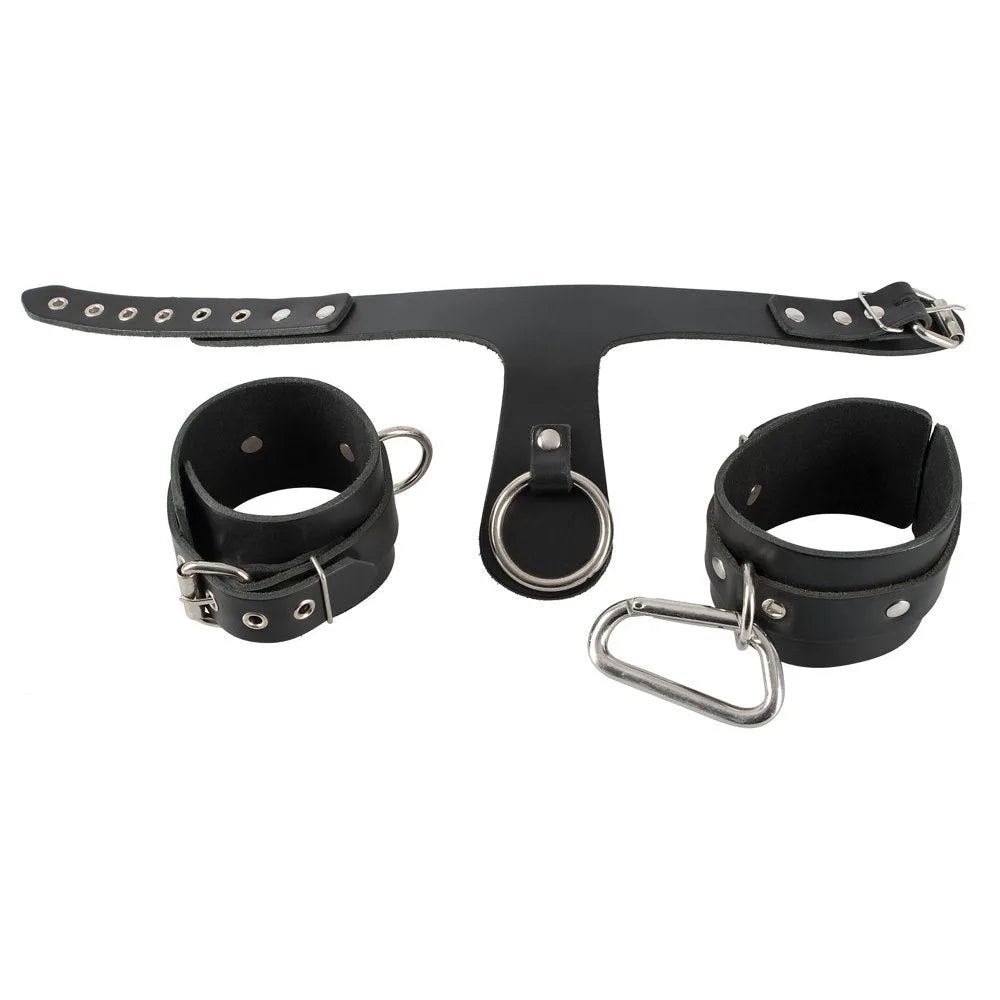 Zado - Heavy Duty Bondage Set Collar & Cuffs - PlayBlue
