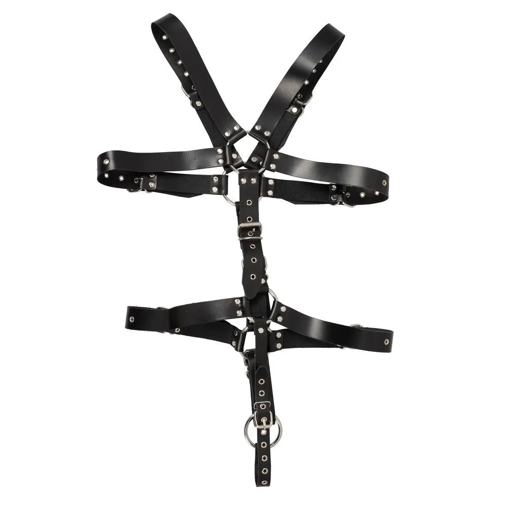 Zado - Leather Harness with Cock Ring - PlayBlue