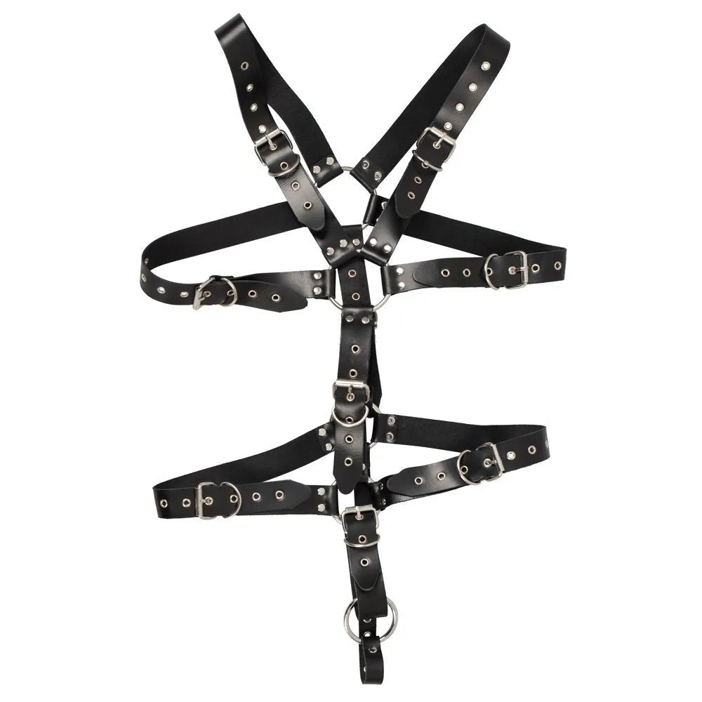 Zado - Leather Harness with Cock Ring - PlayBlue