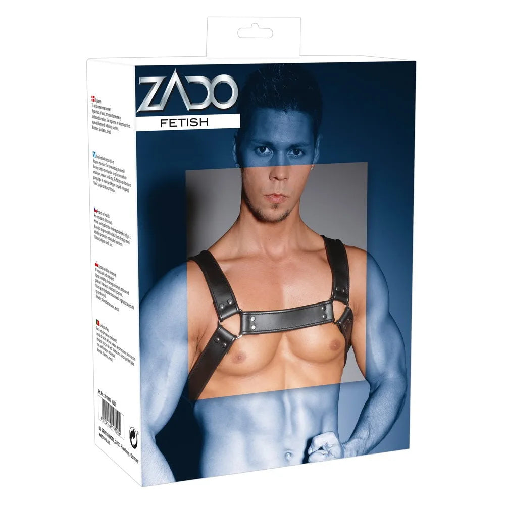 Zado - Premium Leather Chest Harness - PlayBlue