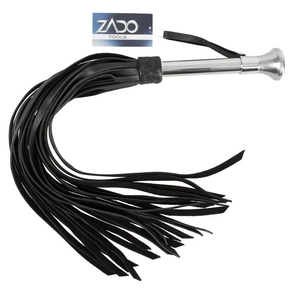 Zado - Steel Handle Leather Flogger - PlayBlue