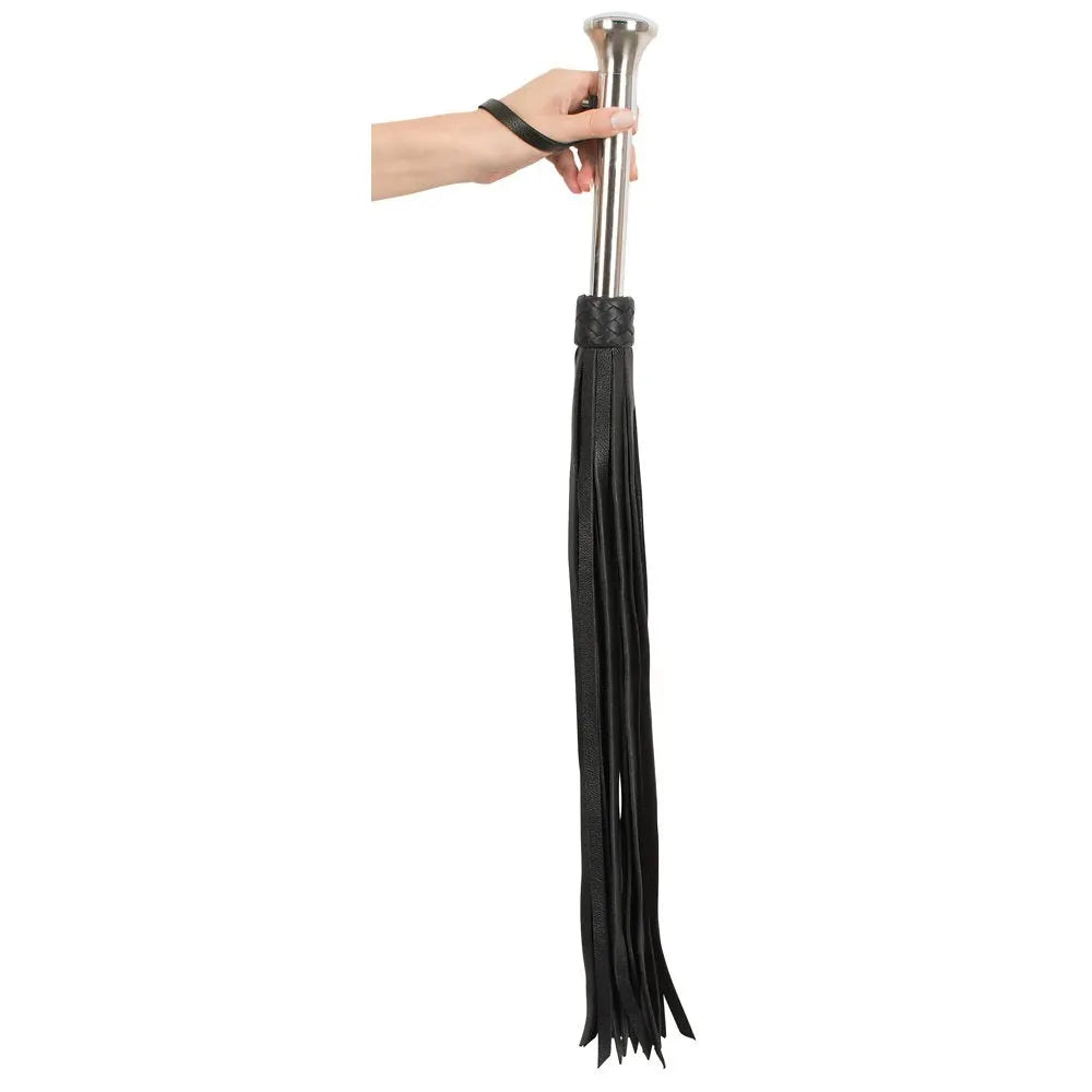 Zado - Steel Handle Leather Flogger - PlayBlue