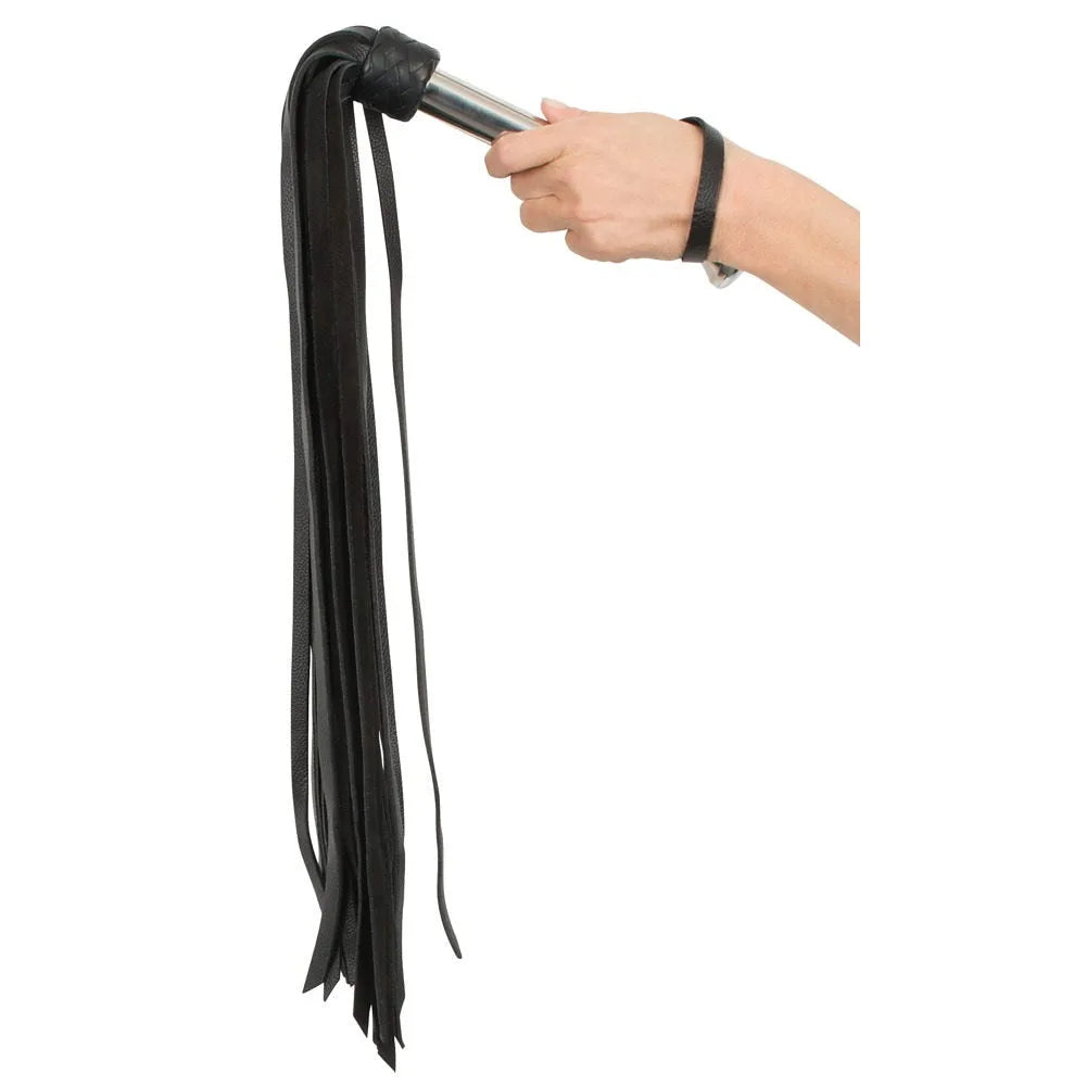 Zado - Steel Handle Leather Flogger - PlayBlue