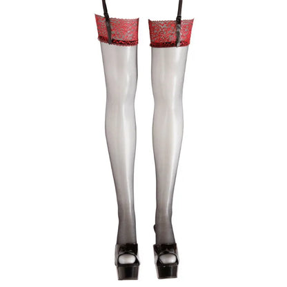 Cottelli Red Lace Suspender Stockings