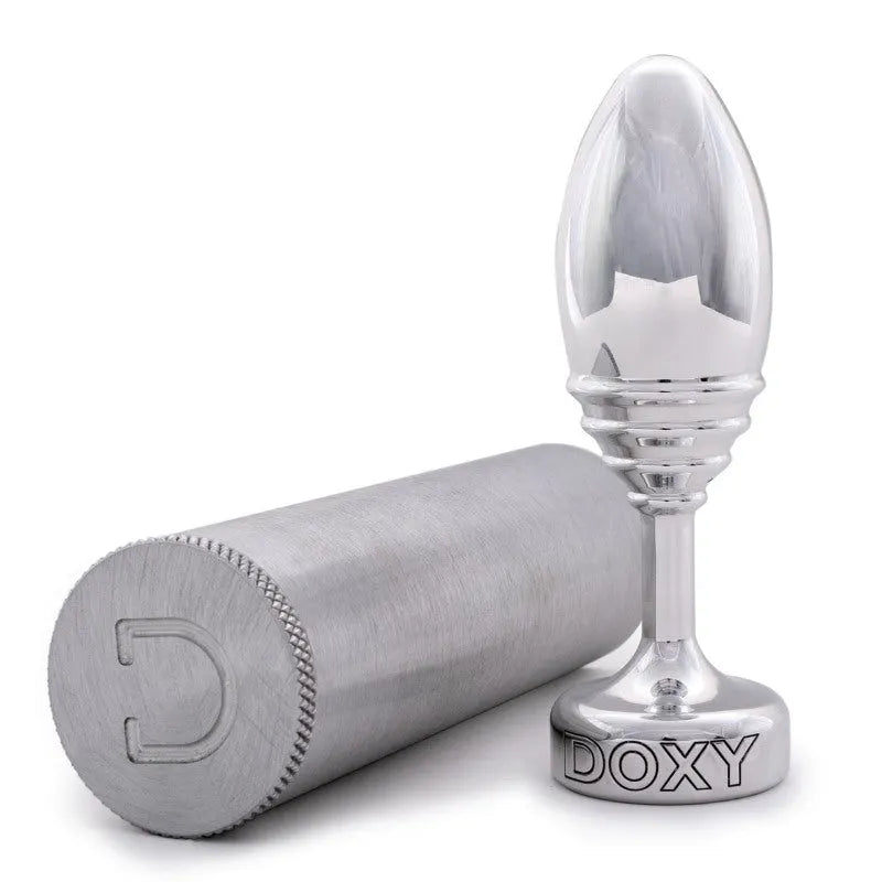 Doxy - Ribbed Butt Plug - Solid Aluminium - PlayBlue