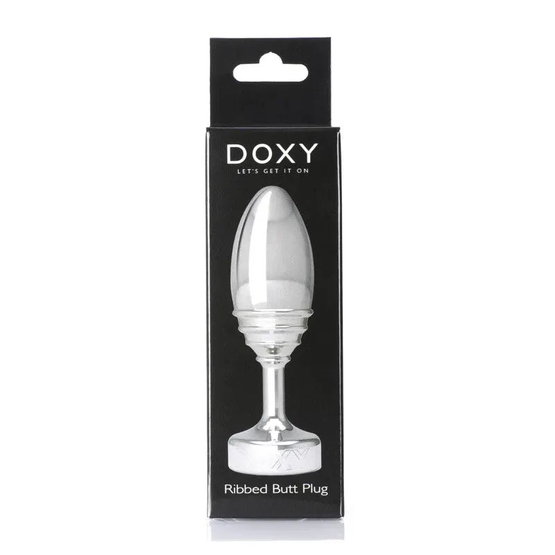 Doxy - Ribbed Butt Plug - Solid Aluminium