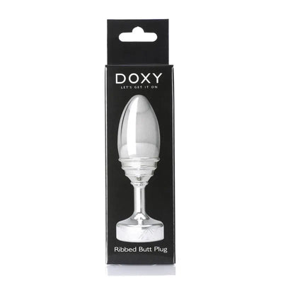 Doxy - Ribbed Butt Plug - Solid Aluminium - PlayBlue