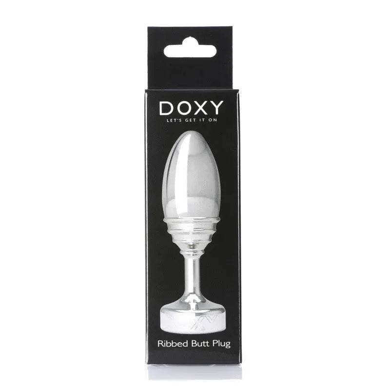 Doxy - Ribbed Butt Plug - Solid Aluminium - PlayBlue