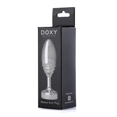 Doxy - Ribbed Butt Plug - Solid Aluminium - PlayBlue