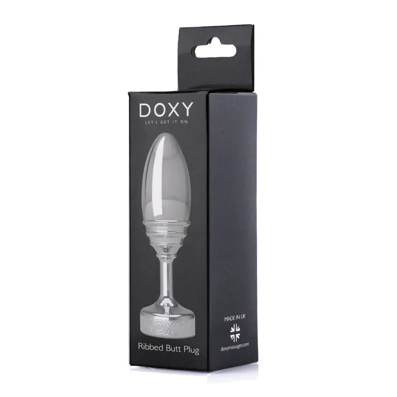 Doxy - Ribbed Butt Plug - Solid Aluminium - PlayBlue
