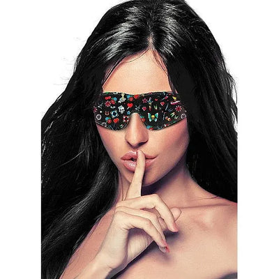 Printed Eye Mask - Old School Tattoo Style - PlayBlue