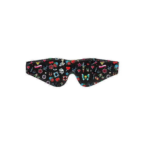 Printed Eye Mask - Old School Tattoo Style - PlayBlue