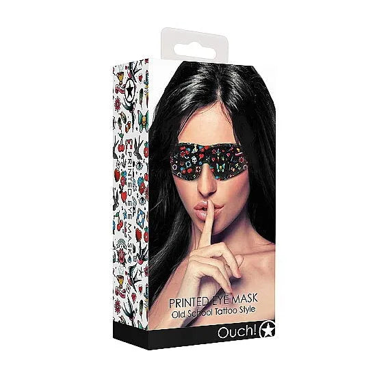 Printed Eye Mask - Old School Tattoo Style - PlayBlue