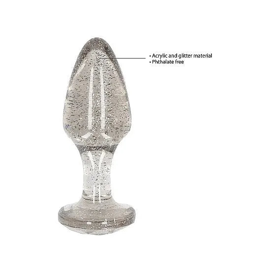 Acrylic Silverchip Butt Plug 3-Piece Set - Silver