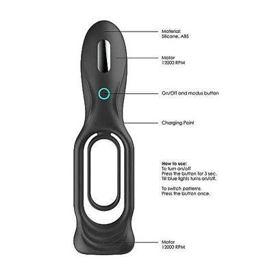 Sono - Vibrating Rechargeable Dual Silicone Cock Ring - PlayBlue